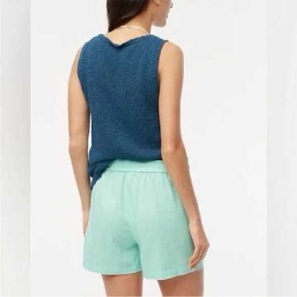 J. CREW FACTORY Sunwashed Mint Green Linen Blend Shorts - Picture 2 of 8